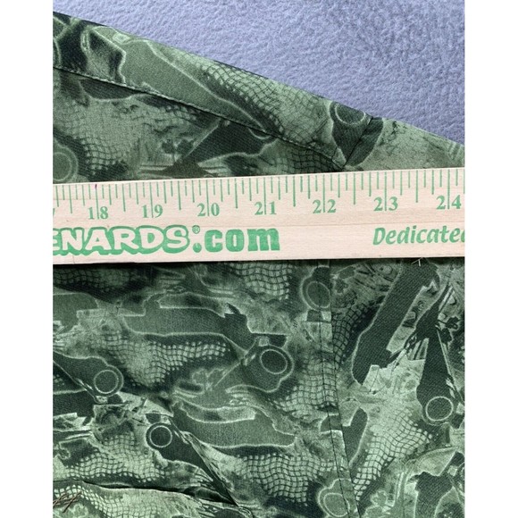 BOFF Button Down Shirt Men's Size XL Green Short Sleeve Geometric 100% Polyester - Picture 4 of 12